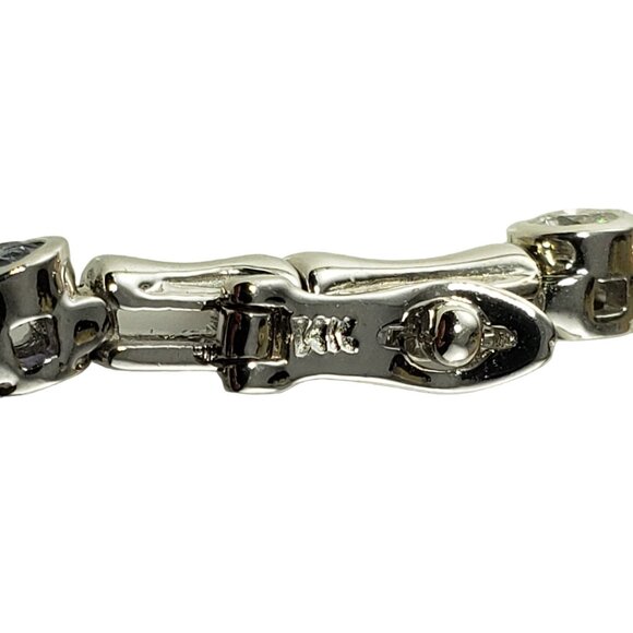 Vintage 14 Karat White Gold Tanzanite and Diamond Bracelet  Vintage 14K White Gold Diamond Tanzanite Bracelet JAGi Certified # 15401